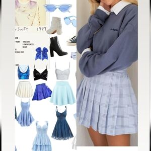 Princess Polly Blue Plaid Mini Skirt US Size 12